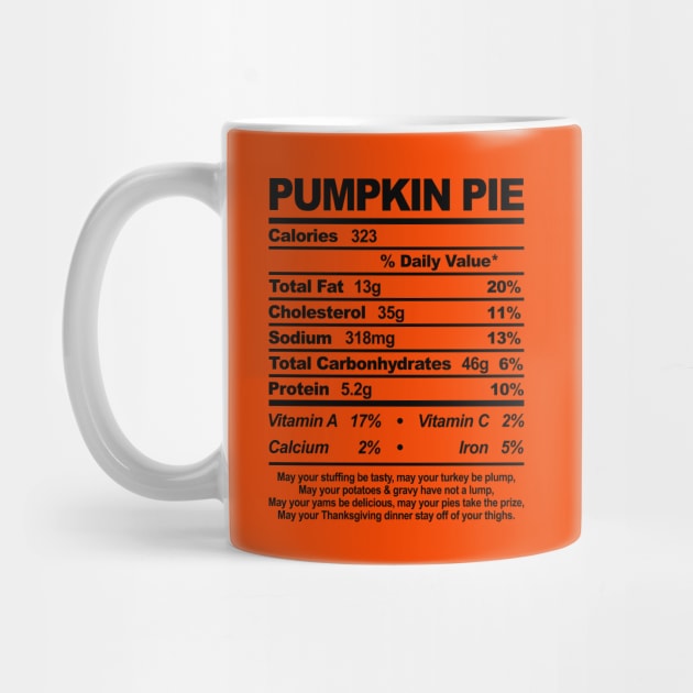 Pumpkin Pie Nutritional Information Thanksgiving by TextTees